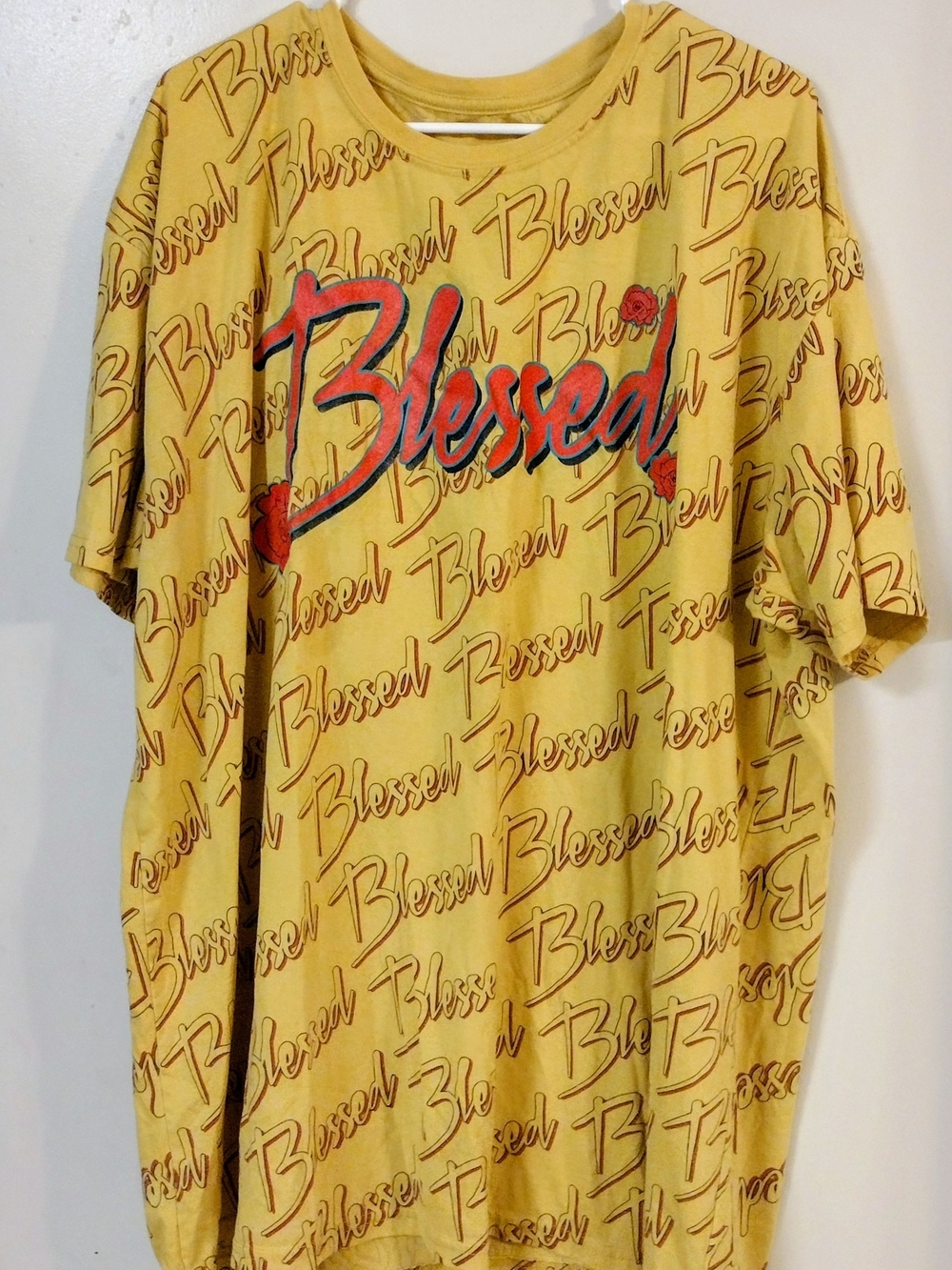Blessed Graphic Tee - Mustard Yellow Men’s Shirt..